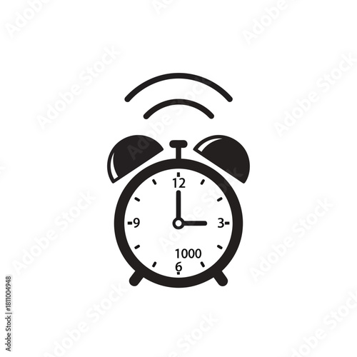 Vector illustration of alarm clock ringing icon