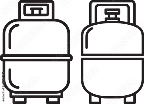Two propane gas tank silhouettes