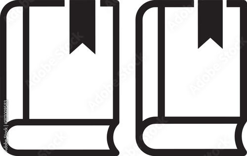 Two books with bookmarks silhouette