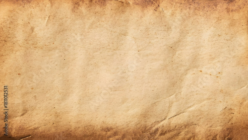 Photograph of Brown Recycle Paper, coarse grain, crumpled grunge texture sample.