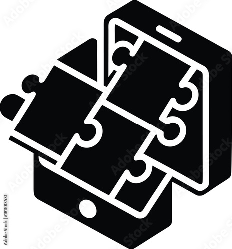 Mobile phone assembling with puzzle pieces for application development
