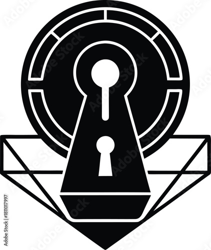 keyhole security unlock protection privacy safe digital cyber icon vector