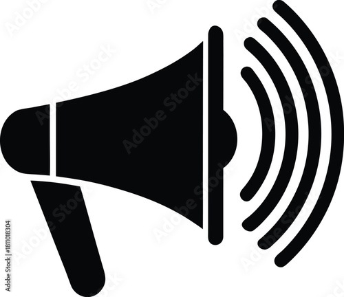 Megaphone icon broadcasting important announcement and public communication