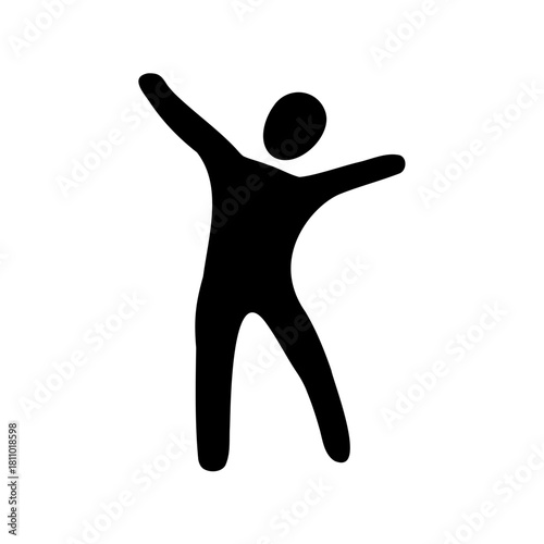 Simple human figure silhouette with arms spread widely Vector