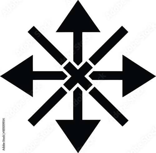 Expand and resize icon showing arrows pointing in all eight directions