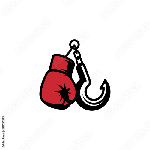 Boxing glove and hook logo