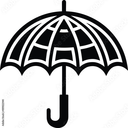Weather protection umbrella black accessory for rainy days isolated on transparent