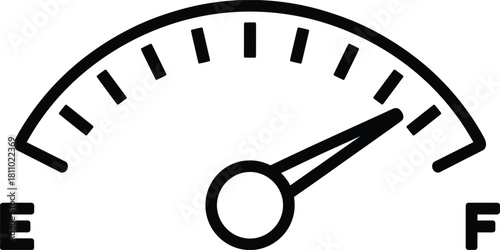 Fuel Gauge Indicator Showing Full Tank Level vector untitled