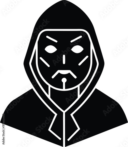 Anonymous hacker in hoodie and mask, cyber attack and darknet concept