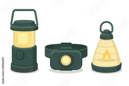 Portable lighting devices set for hiking, camping, and outdoor adventure