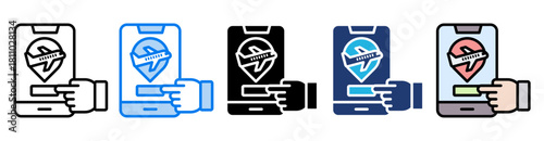 Booking icon set multiple style collection