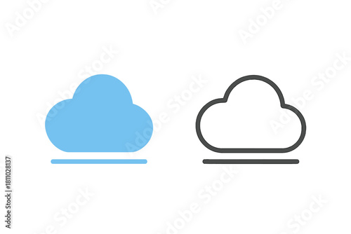 Cloud storage icon set for digital data and internet technology services