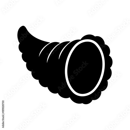Cornucopia icon silhouette of horn of plenty vector Vector