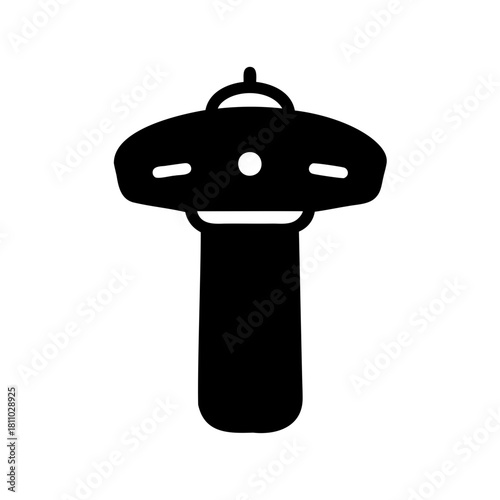 Stylized black ufo icon representing alien spacecraft Vector