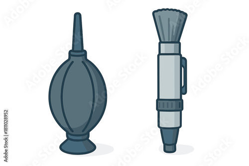 Camera lens cleaning tools set with air blower and brush