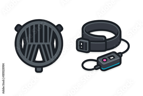 Headlamp lens cover and adjustable strap with battery pack accessory set