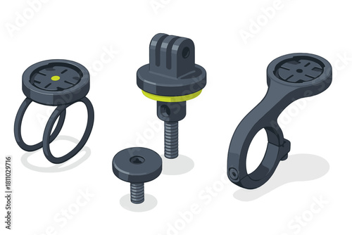 Collection of bicycle handlebar mounts for GPS devices and sports cameras