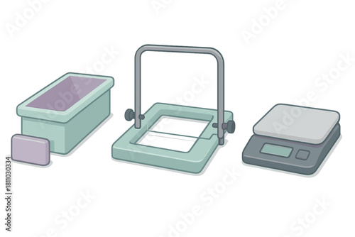 Soap making equipment including mold wire cutter and digital scale