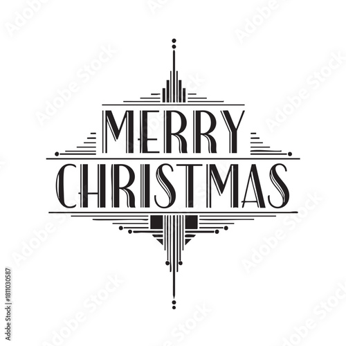 Art deco merry christmas wishes for christmas time