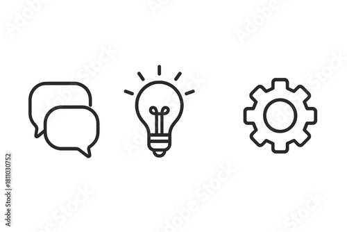Outline icons for communication idea and configuration management