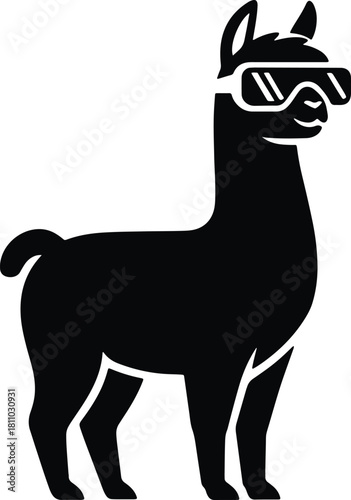 Cool Llama SVG – Funny Alpaca with Sunglasses, Hipster Animal Vector, Cute Farm Animal Design for Stickers and T-Shirts