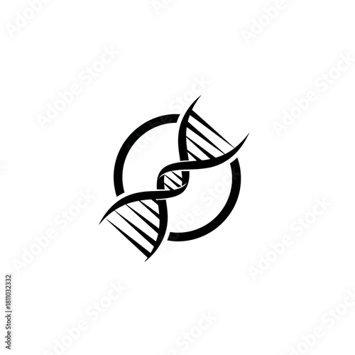 DNA Strand Logo with Sleek Scientific Style in a Helix Shape