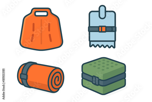 Essential outdoor adventure gear for camping and hiking, including dry bag and sleeping pad