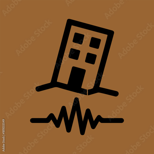 Earthquake Icon with Seismic Waveform vector illustration Earthquake Icon with Seismic Waveform vector illustration earthquake seismic disaster tremor hazard warning