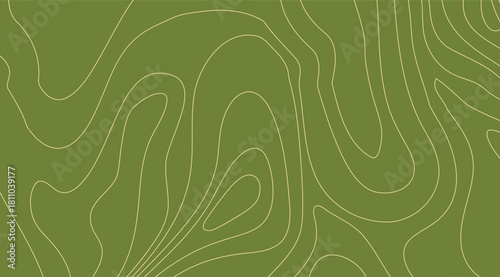Topographic Map Green Contours Abstract Shapes Seamless Elevation Lines Background for Cartography, Geographic Data Visualization, and Terrain Modeling