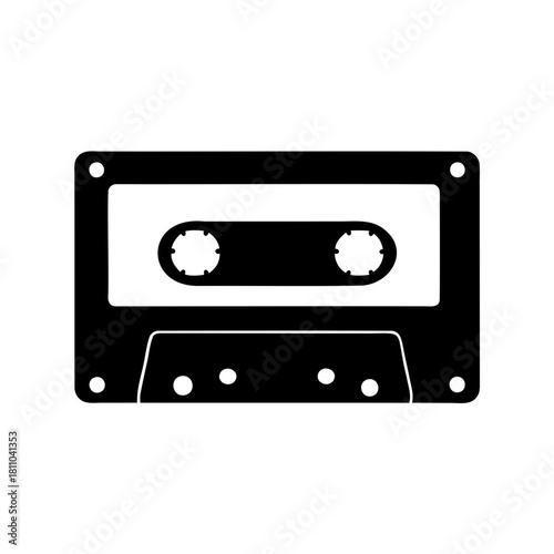 Vintage audio cassette icon retro music player symbol Vector