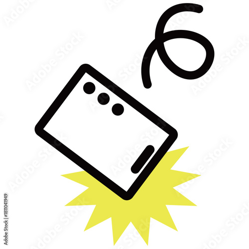 モバイルバッテリーを地面に落としてしまったイメージシンプルなアイコン素材