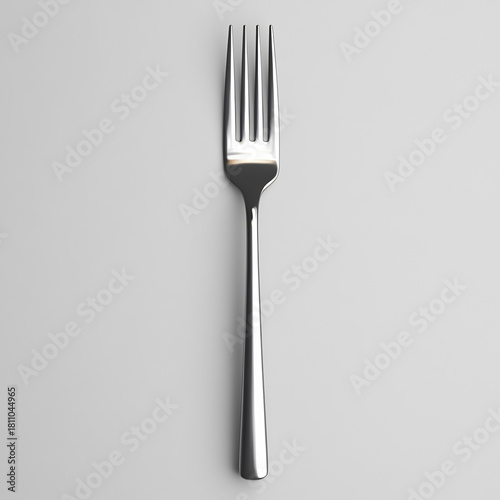 Dining fork isolated transparent background clean photoreal household cutlery product minimal rendering