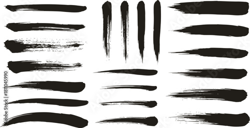 Mega bundle of different ink brush strokes:rectangle,square and round freehand drawings.Ink splatters,grungy painted lines,artistic design elements