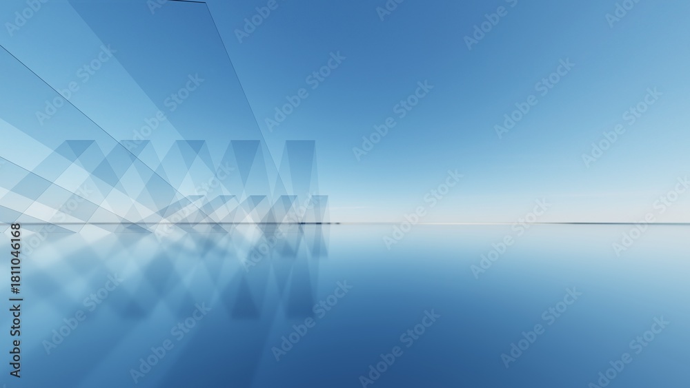 Fototapeta premium Abstract architecture background, geometric glass architectural design, Empty floor for car presentation backdrop, 3d rendering