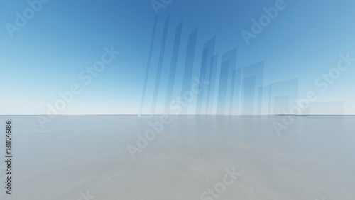 Fototapeta Naklejka Na Ścianę i Meble -  Abstract architecture background, geometric glass architectural design, Empty floor for car presentation backdrop, 3d rendering