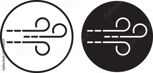Wind icons set. Blowing wind icon vector logo set collection. high quality black style vector icons. Set wind blow line icon. Blowing wind outline icons. Windy weather symbol