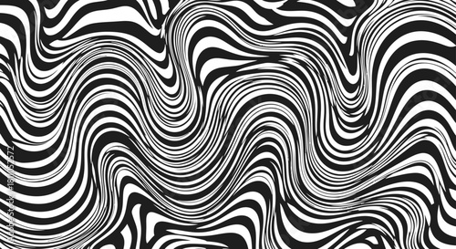 Abstract hypnotic pattern with multi-colored striped lines. Psychedelic background. Op art, optical illusion. Modern design