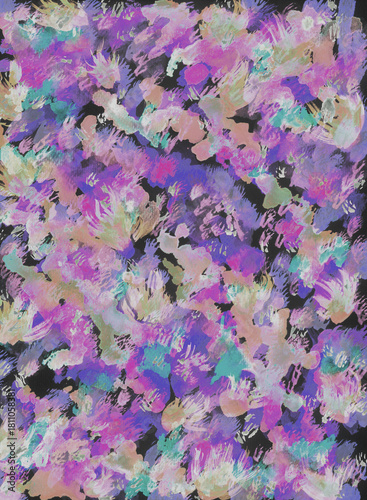 手描き水彩画から作成した背景向き反転色系ランダム模様