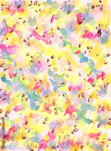 手描き水彩画から作成した背景向き暖色系ランダム模様