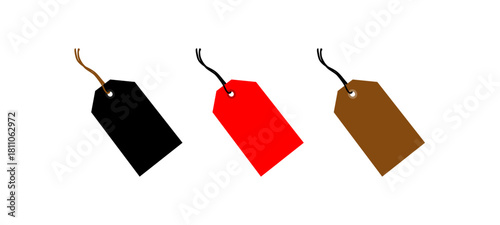 Beige Tags with String for Branding Mock ups Vector Illustration.