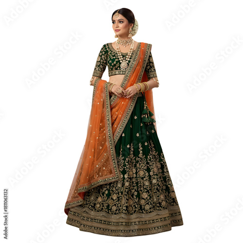 Elegant Indian Woman in Ornate Lehenga model