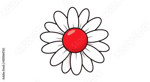 A simple drawing of a flower.