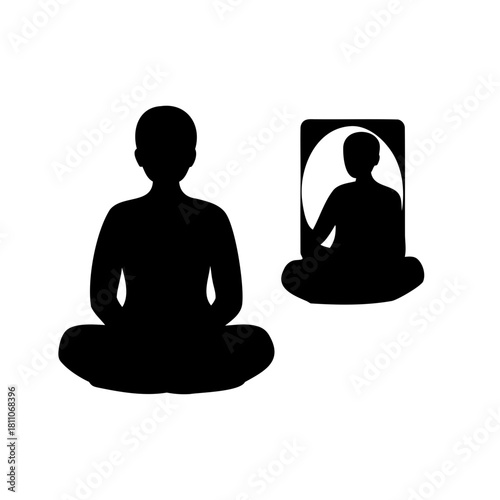 Meditative Reflections Silhouette Showcasing Inner Peace and the Quest for Self Awareness