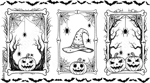 Halloween scary frames from bones
