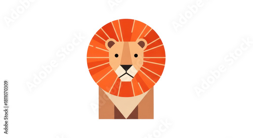 illustration of a lion in a circle