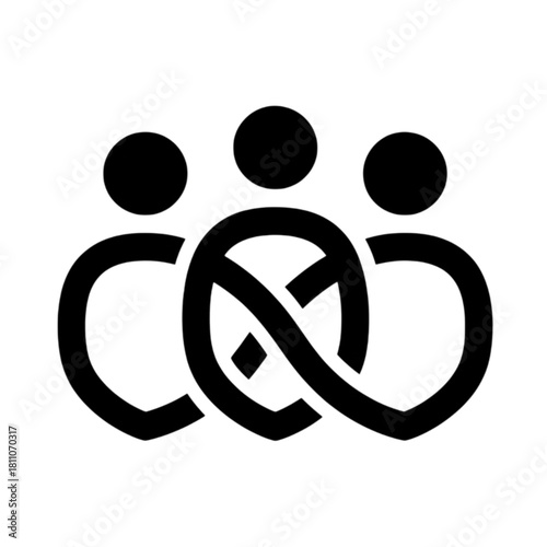 A comprehensive collection of minimalist icons depicting individuals, teams, and social interaction patterns in a professional vector image format