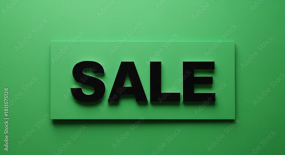 Fototapeta premium Announce your limited-time discounts with this vibrant green SALE banner for a fresh, modern advertising campaign to boost your business promotions