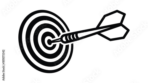 Dart hitting the bullseye on a target representing success and precision