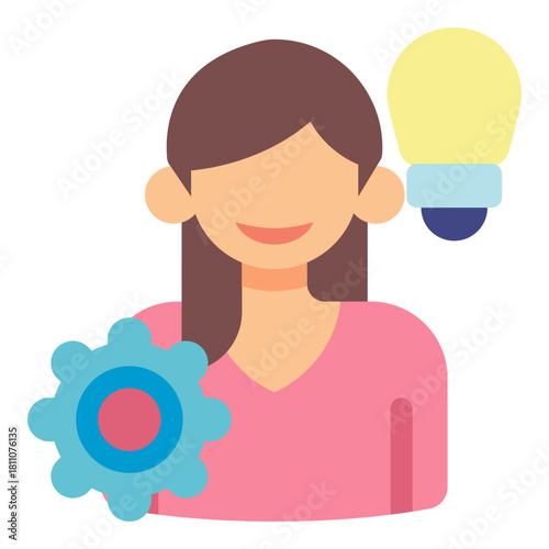 female entrepreneur flat icon