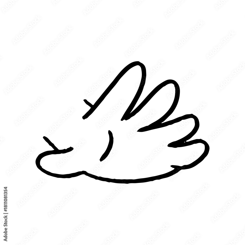Obraz premium Hand Gesture Doodle five finger